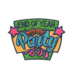 End of Year Party Patch-Mustache - MakingFriends